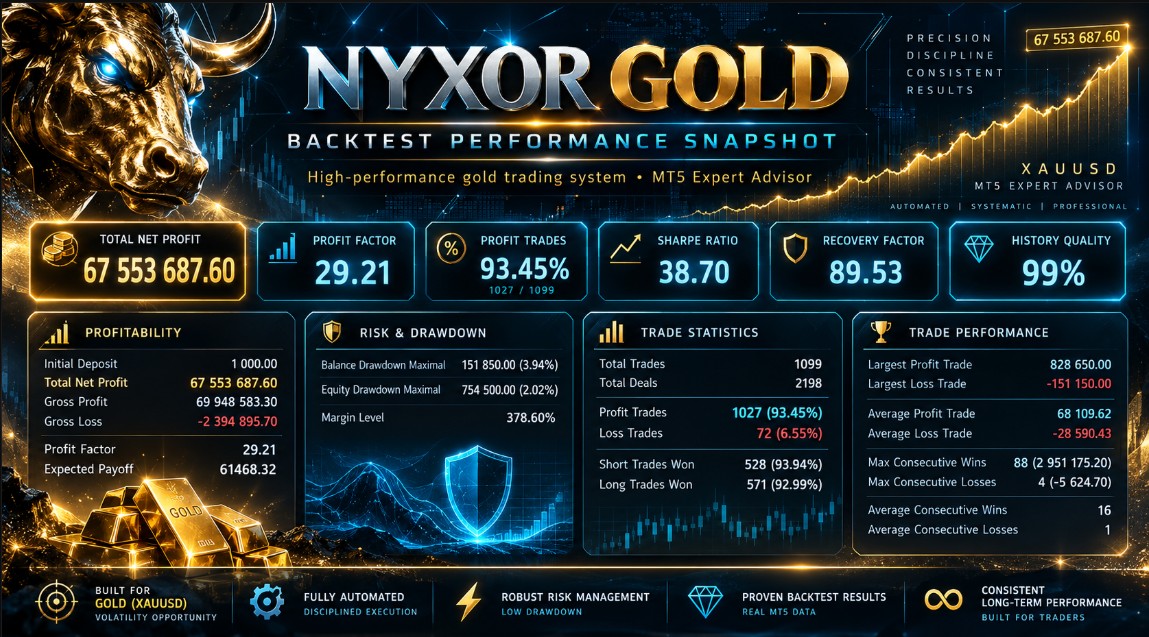 NYXOR GOLD — illustrative backtest artwork