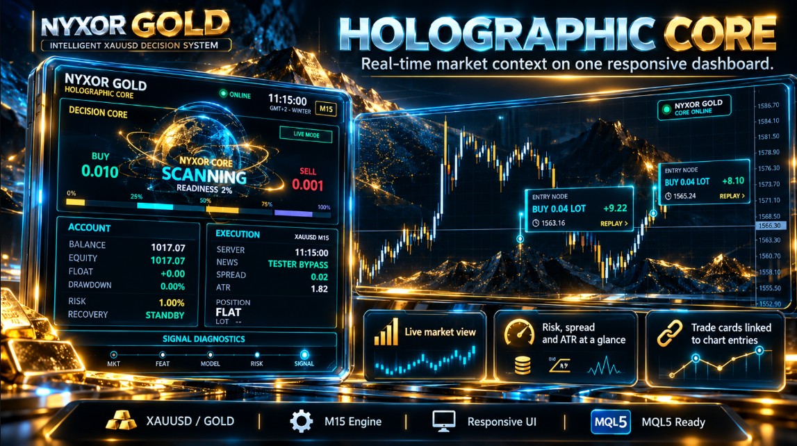 NYXOR GOLD — Holographic Core dashboard